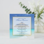 Tropisch strand met troebel huwelijk kaart (Staand voorkant)