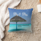 Tropisch strand met troebel huwelijk kussen (Deken)