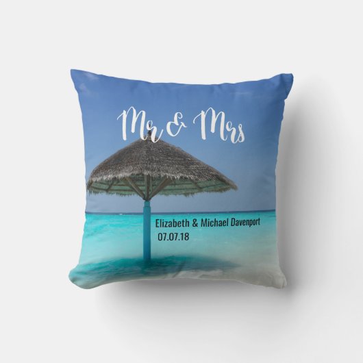 Tropisch strand met troebel huwelijk kussen (Voorkant)