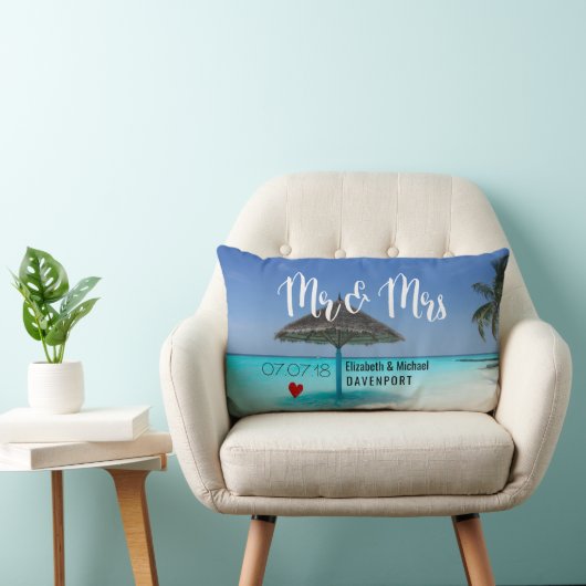 Tropisch strand met troebel huwelijk kussen (Stoel)
