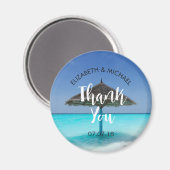 Tropisch strand met trouwfeest onder rieten paraso magneet (Voorkant / Achterkant)