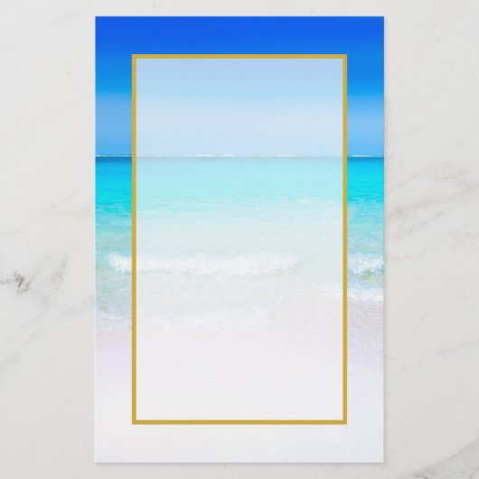Tropisch strand met Turquoise-Zee Briefpapier (Voorkant)
