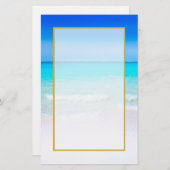 Tropisch strand met Turquoise-Zee Briefpapier (Voorkant / Achterkant)
