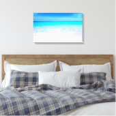 Tropisch strand met Turquoise-Zee Canvas Afdruk (Insitu (Slaapkamer))