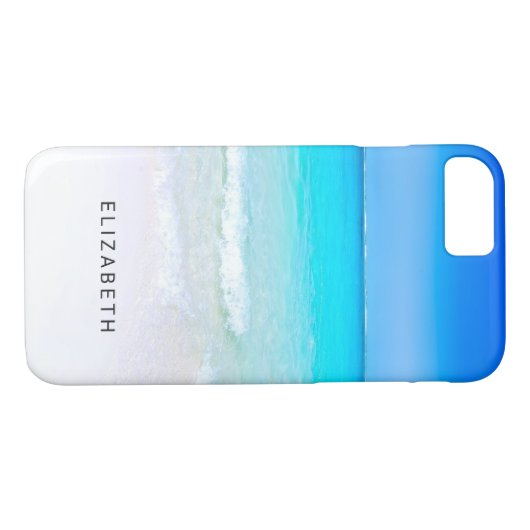 Tropisch strand met Turquoise Zee Custom Case-Mate iPhone Case (Achterkant (Horizontaal))
