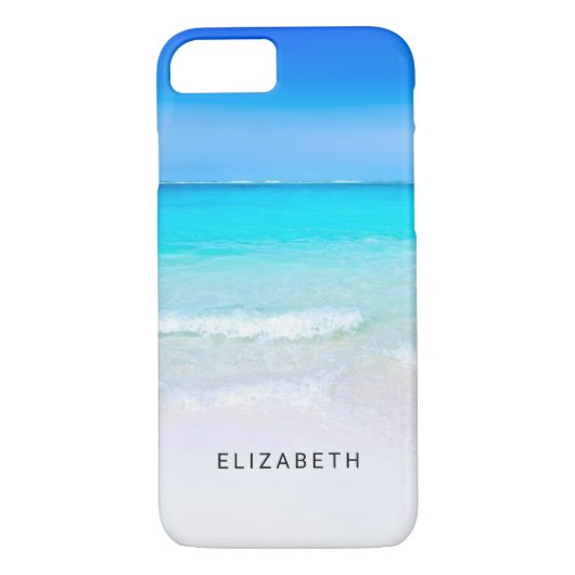 Tropisch strand met Turquoise Zee Custom Case-Mate iPhone Case (Achterkant)