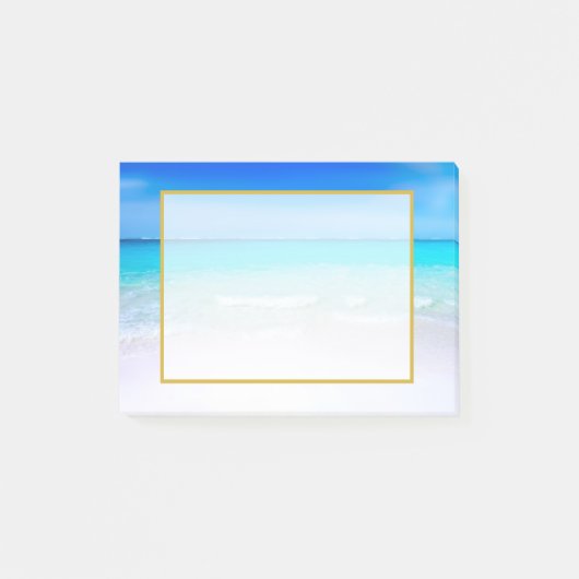 Tropisch strand met Turquoise-Zee Post-it® Notes (Voorkant)