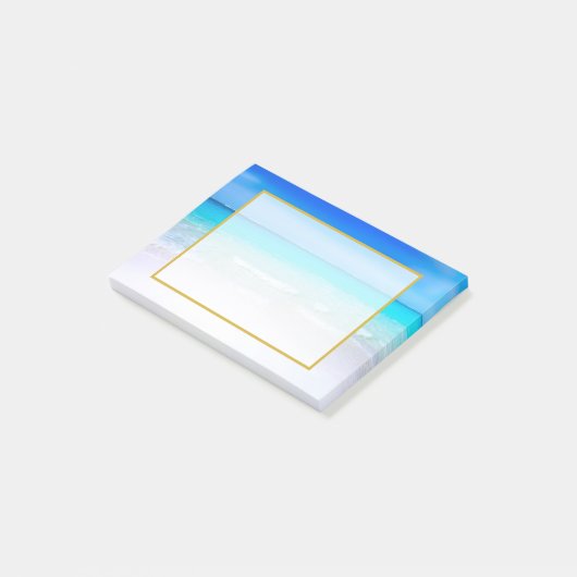 Tropisch strand met Turquoise-Zee Post-it® Notes (Schuin)