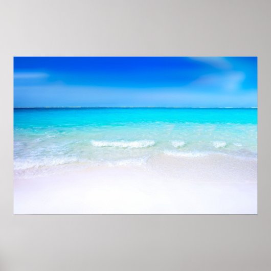 Tropisch strand met Turquoise-Zee Poster (Voorkant)