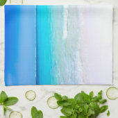 Tropisch strand met Turquoise-Zee Theedoek (Gevouwen)