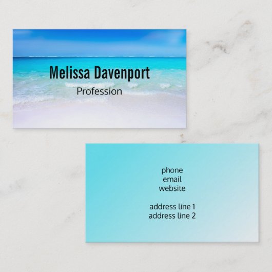 Tropisch strand met Turquoise-Zee Visitekaartje (Voorkant / Achterkant)