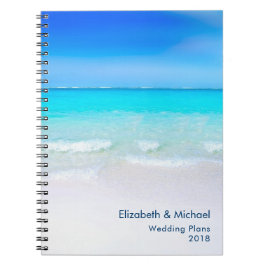 Tropisch strand met Turquoise Zee Wedding Plans Notitieboek