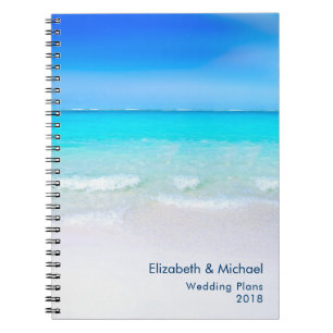 Tropisch strand met Turquoise Zee Wedding Plans Notitieboek