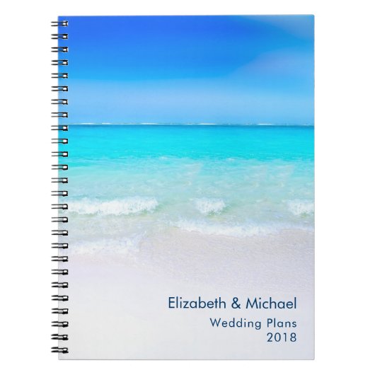 Tropisch strand met Turquoise Zee Wedding Plans Notitieboek (Voorkant)
