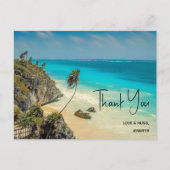 Tropisch strand met wind geveegd bomen Dank u Briefkaart (Voorkant)