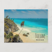 Tropisch strand met wind geveegd palmbomen briefkaart (Voorkant)