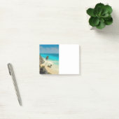 Tropisch strand met wind geveegd palmbomen post-it® notes (Kantoor)