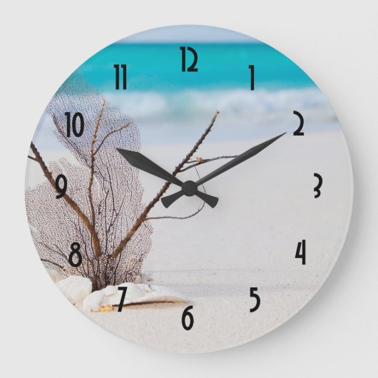 Tropisch strand met witte schelpen grote klok (Voorkant)