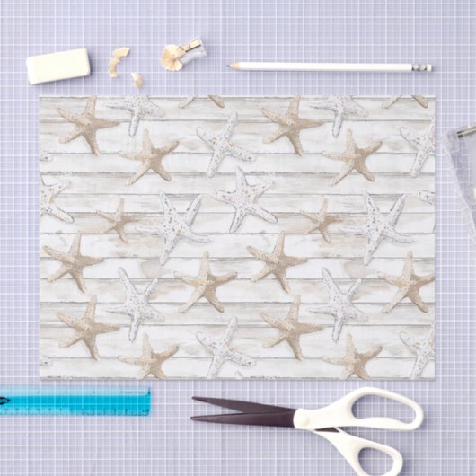 Tropisch strand met zeester bruiloft tissuepapier (Craft)