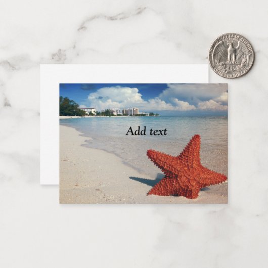 Tropisch strand met zeester sjabloon (Voorkant / Achterkant in situ)