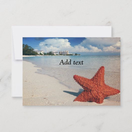 Tropisch strand met zeester sjabloon (Voorkant)