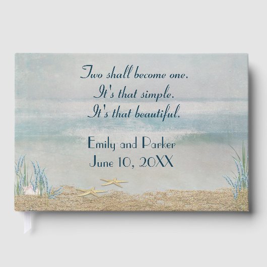 Tropisch strand met zeesterren gastenboek (Voorkant)