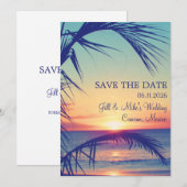 Tropisch strand Mexico Trouwkaart save the date (Voorkant / Achterkant)