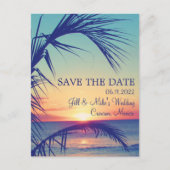 Tropisch strand Mexico Weddenschap Bewaar datum Aankondigingskaart (Voorkant)