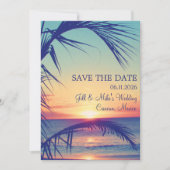 Tropisch strand Mexico Weddenschap Bewaar datum Save The Date (Voorkant)