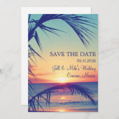Tropisch strand Mexico Weddenschap Bewaar datum Save The Date (Voorkant / Achterkant)