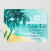 Tropisch strand Mitzvah sparen de Datum Save The Date (Voorkant / Achterkant)