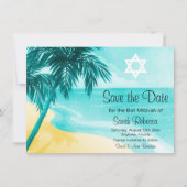 Tropisch strand Mitzvah sparen de Datum Save The Date (Voorkant)