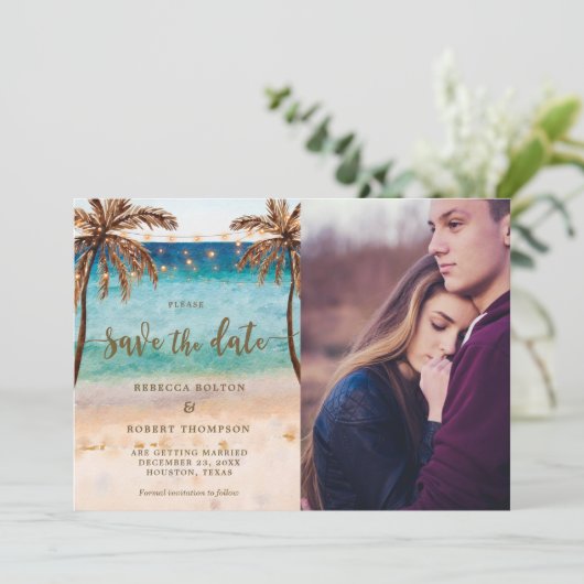 tropisch strand modern behalve de datafootkaart kaart (Staand voorkant)