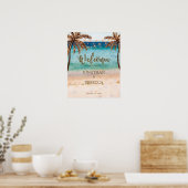 tropisch strand modern trouw welkom bord poster (Keuken)