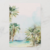 Tropisch Strand | Monogram Trouwtafel Dankjewelkaa Menu (Achterkant)