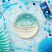 Tropisch strand Mr en Mrs bruiloft Papieren Bordje (Feest)