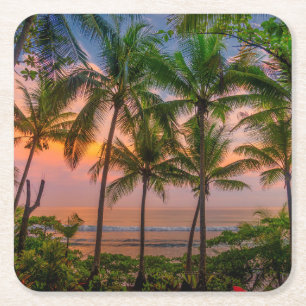 Tropisch strand Nationaal park Corcovado Kartonnen Onderzetters