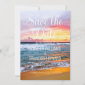 Tropisch strand oceaan kust QR-code bruiloft Save The Date (Voorkant)