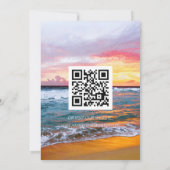 Tropisch strand oceaan kust QR-code bruiloft Save The Date (Achterkant)