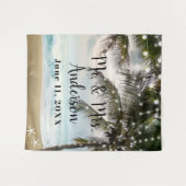 Tropisch strand oceaan palmenboom foto achtergrond wandkleed (Voorkant (horizontaal))