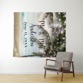 Tropisch strand oceaan palmenboom foto achtergrond wandkleed (In Situ (horizontaal))