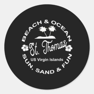 Tropisch strand Oceaan St Thomas US Island Ronde Sticker
