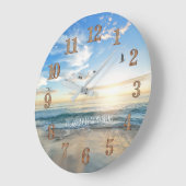 Tropisch strand oceaan zeeleven citaat gepersonali grote klok (Hoek)