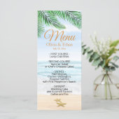 Tropisch strand, oceaan, zeesterren menu (Staand voorkant)