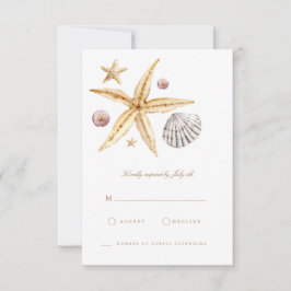 Tropisch strand oceaanschelp RSVP kaart