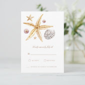 Tropisch strand oceaanschelp RSVP kaart (Staand voorkant)