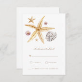 Tropisch strand oceaanschelp RSVP kaart (Voorkant / Achterkant)