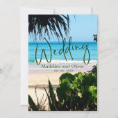 Tropisch strand Ocean Blue Destination Wedding Kaart (Voorkant)