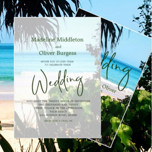 Tropisch strand Ocean Blue Destination Wedding Kaart