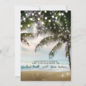 Tropisch strand Ocean Palm Lights Verloving Kaart (Voorkant)